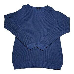 Bullock & Jones 100% Pima Cotton Raglan‎ Sleeve Navy Blue Sweater Adult XL
